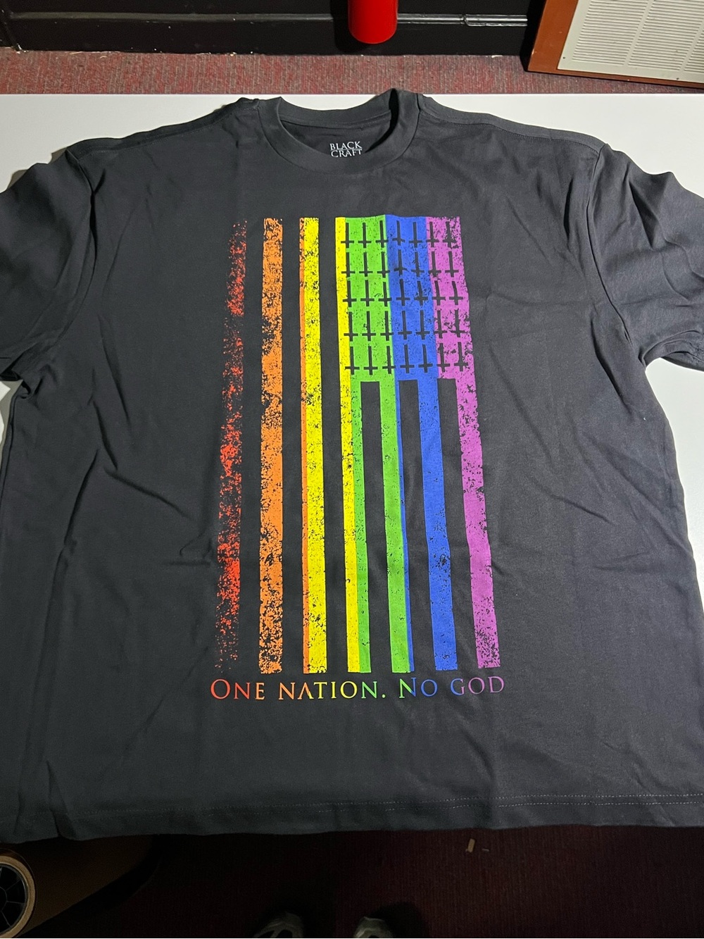 Blackcraft Cult One Nation No God T Shirt Pride LBGTQ+ NWT
